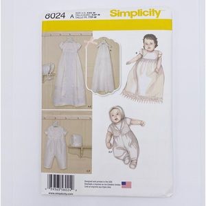 Simplicity Pattern 8024 Babies' Christening Sets with Bonnets